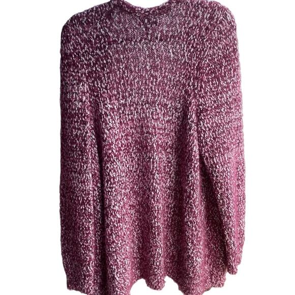 Lane Bryant Cardigan Women's Size 18 20 Open Front Pink White Sweater Fluffy - Picture 6 of 13